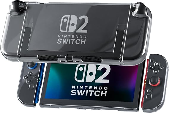 RHOTALL Clear Case for Nintendo Switch 2 2025, Dockable Protective PC Shell Case, Slim Design Transparent Controller Cover with Detachable joycon Compatible with New Nintendo Switch 2 7.9 Inch