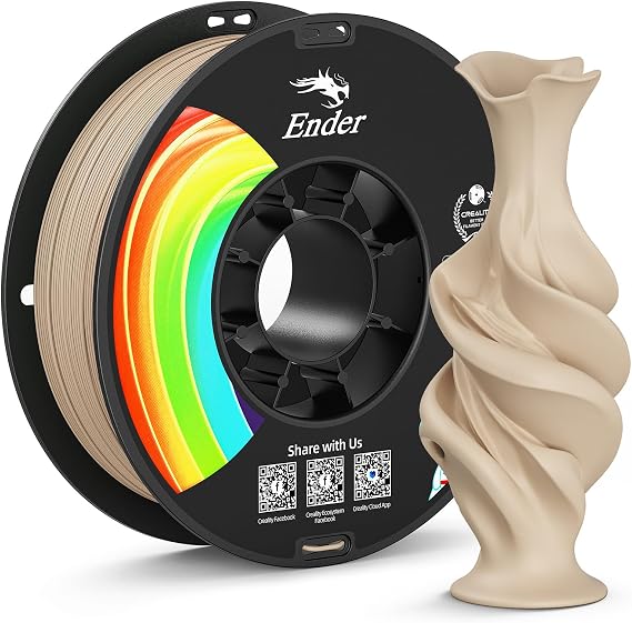 Creality Matte PLA Plus Filament 1.75mm, Tan Color, Low Warping, Minimal Layer Lines, Dimensional Accuracy +/- 0.02mm, 1kg (2.2lb) 3D Printer PLA+ Filament, Matte Light Brown