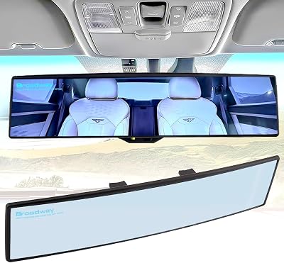 Universal Rear View Mirror Wide Angle Car Mirror Blind Spot Convex Rearview Mirror Essential Rear View Mirror Accessories for Cars SUV Trucks Vehicles 270mm-Blue