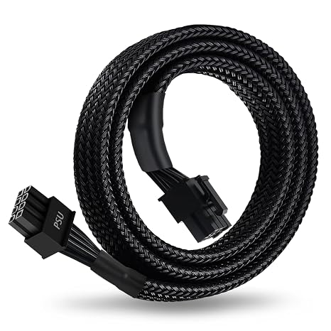 YEZriler 8 Pin PCIe Cable for EVGA Power Supply, PCIe 8 Pin Male to (6+2) Male PCI Express Power Adapter Sleeved 25-inch (63cm)