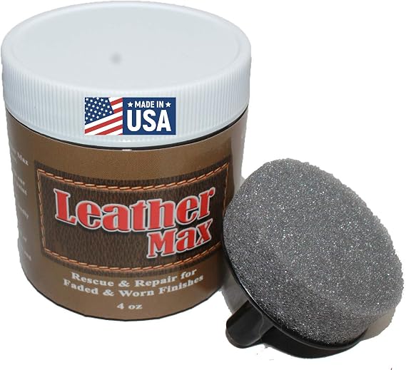 Furniture Leather Max Leather Refinish and Restorer 4 Oz Jar (Leather Repair) (Leather Restore) (Vinyl Repair) (Autumn Red)