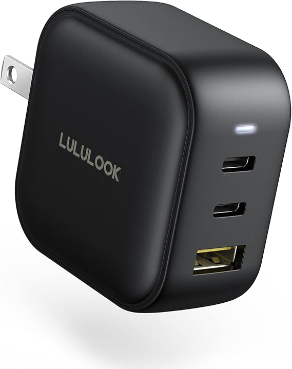 LULULOOK 65/66W USB C Charger, Type C PPS PD Fast Gan Charger Multiport USB C Power Adapter for MacBook Pro/Air, iPad Pro, iPhone Samsung Galaxy S22 Ultra, Surface pro, Dell XPS 13