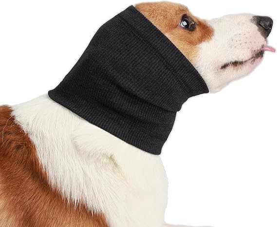 No Flap Ear Wrap for Dogs, Calming Dog Ear Cover & Noise Protection Hoodie