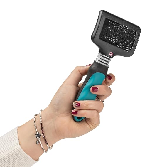Mikki Ball Pin Slicker Brush (S) (Red/Black)