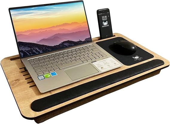 Axolotl Supply Telefon Ve Tablet Bölmeli Minderli Laptop Sehpası Notebook Bilgisayar Çalışma Masası