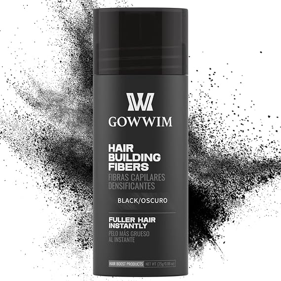 Gowwim Hair Fibers for Thinning Hair, Instant Volumizing & Thickening for Loss Bald Spot and Grey Coverage Touch up Natural Waterproof Filler Building Fibers for Women & Men