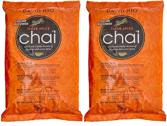 David Rio Tiger Spice Chai, Two 4 Lb. Bags