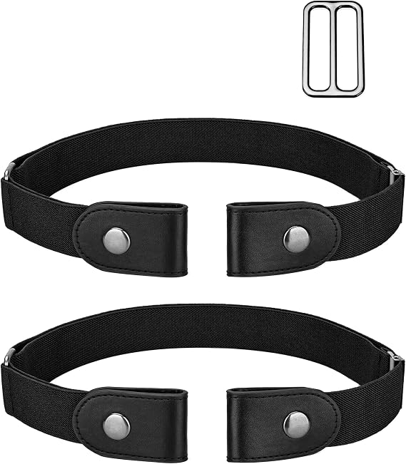 maikun Men Womens Stretch Belt, No Buckle Invisible Elastic Belt for Jeans