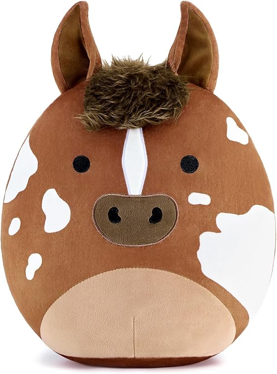 PEACH CAT Original Appaloosa Horse Stuffed Animal 12" Cute Horse Plush Soft Plushies Toys Gifts for Kids Adults Brown