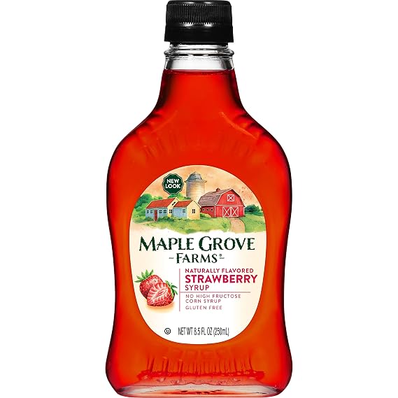 Maple Grove Farms Flavored Syrups, Strawberry, 8.5 Ounce