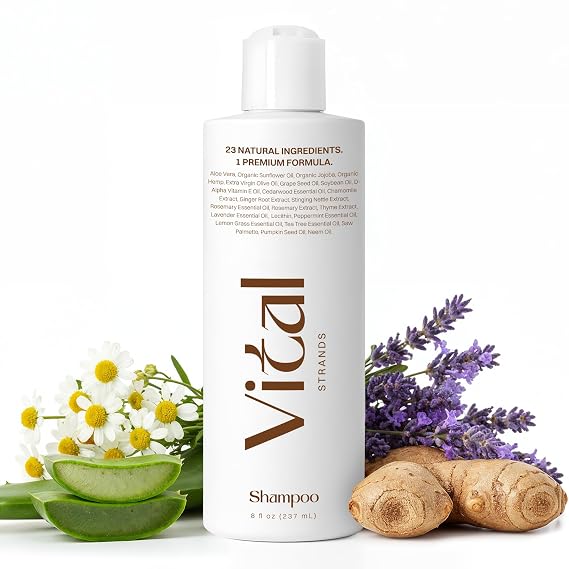 Hair Growth Shampoo for Thinning Hair for Women Rosemary, Nettle & Saw Palmetto, 23 Natural Ingredients, Sulfate Free Scalp Detox, Anti Breakage Conditioner - 8 fl oz