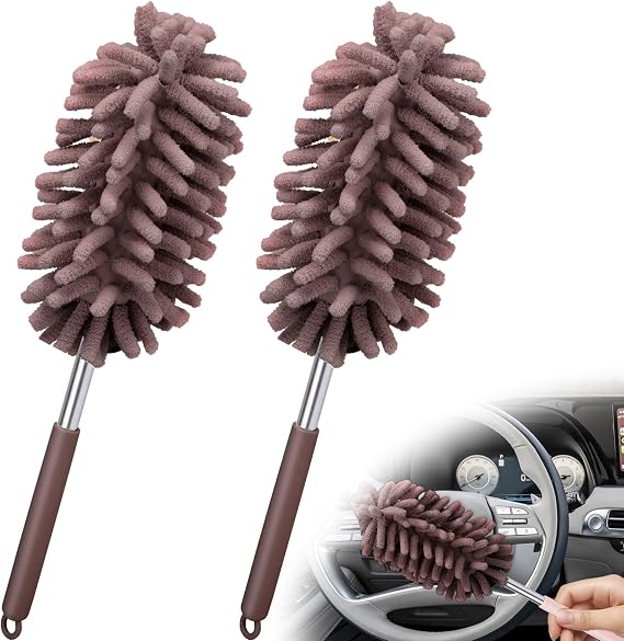 2 PCS Car Interior Duster with Extension Pole, Dusters for Cleaning