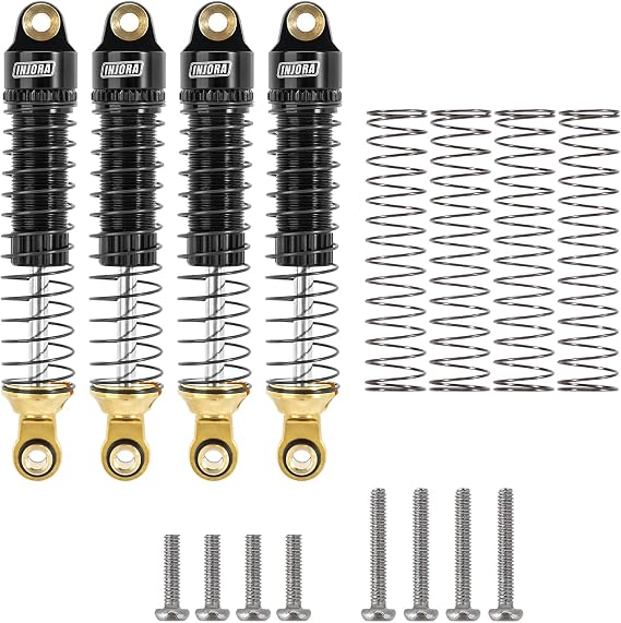INJORA 59mm Long Threaded Oil Shocks with Brass End for 1/18 TRX4M Upgrade