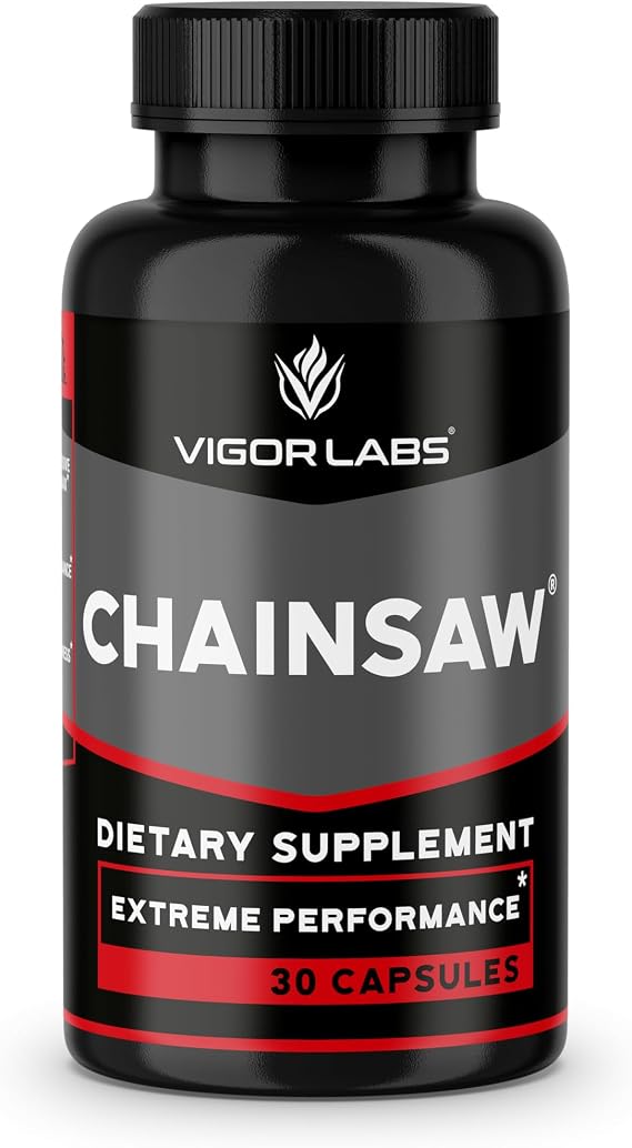 Chainsaw by Vigor Labs (30 Capsules), Supports Firmness, Stamina and Endurance, Dietary Supplement to Boost Blood Flow (Made in USA)