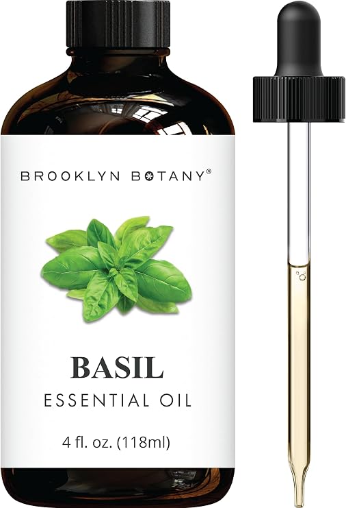 Brooklyn Botany Basil Essential Oil - Huge 4 Fl Oz