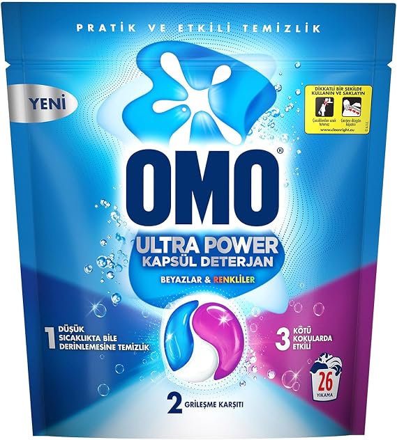 OMO Ultra Power Kapsül Çamaşır Deterjanı 26 Yıkama