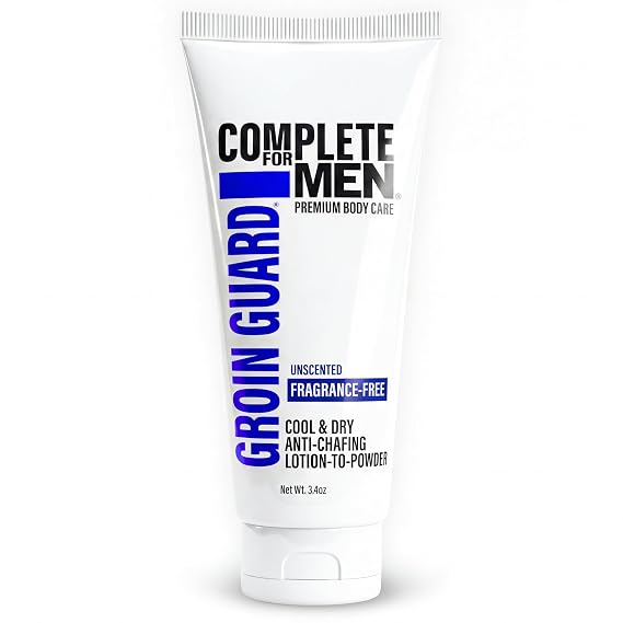 Groin Guard Anti-Chafing Cream Lotion to Powder, Stops Chafing, Sweat Defense, Odor Control, Fresh Scent, Ball & Thigh Protection (Unscented)
