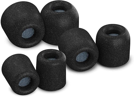 Comply Memory Foam Replacement Ear Tips, Black (S/M/L) (3 Pairs)