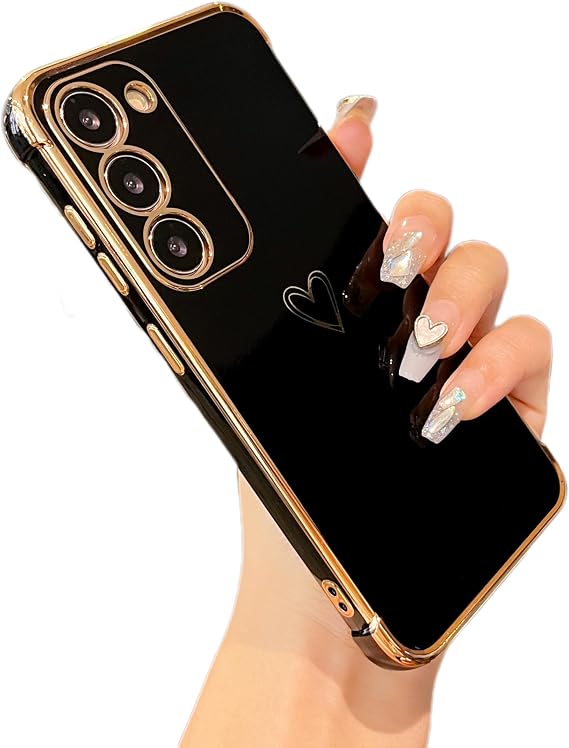 ZTOFERA for Samsung Galaxy S23 Plus 5G Case with Heart Pattern,Black