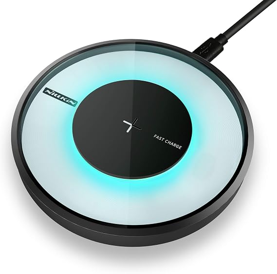 Wireless Charger, Nillkin Qi Certified10W Fast Wireless Charging Pad with Colorful LED Light [Magic Disk 4] for iPhone 11 Pro Max/XS Max/XR/XS/X, Pixel 3/3XL, Galaxy Note 9/S10/S10 Plus and More