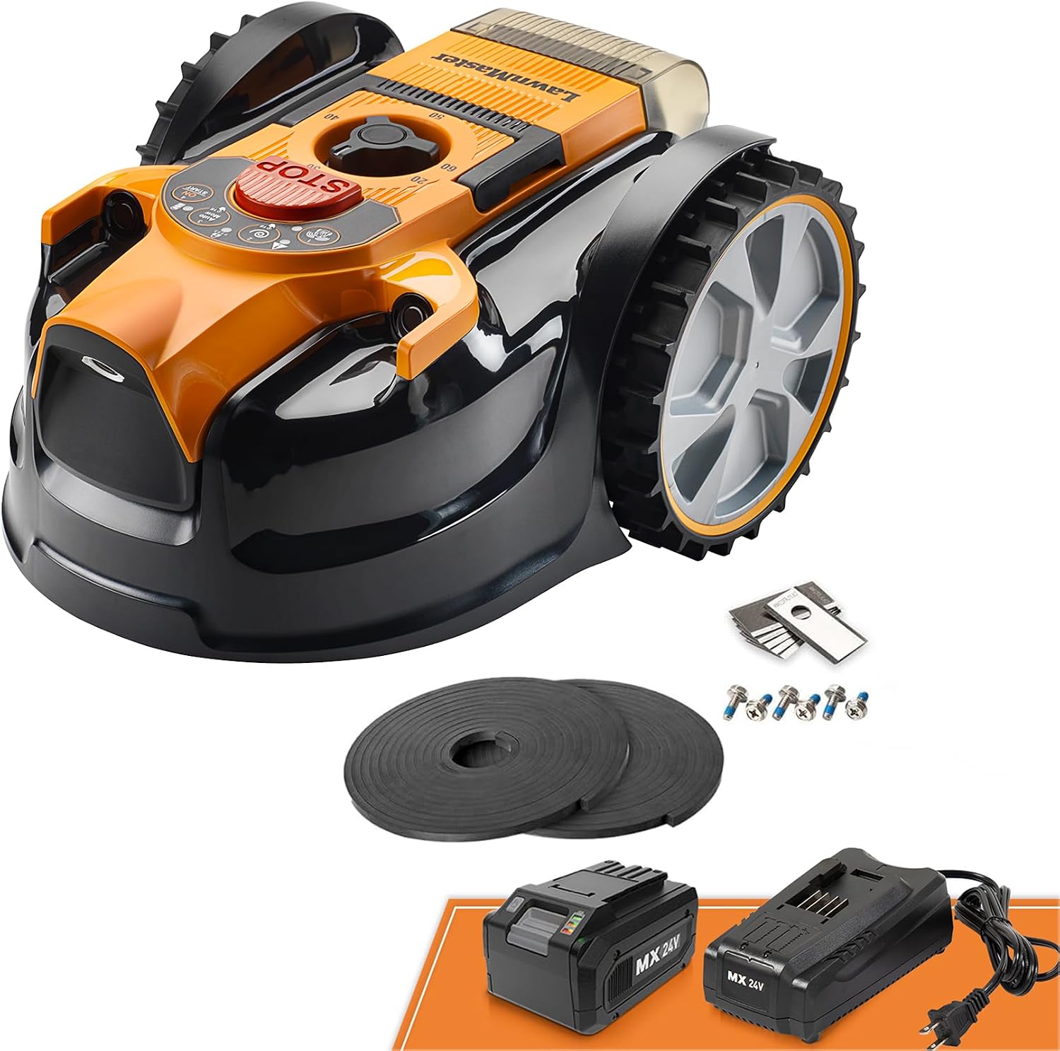 Lawnmaster OcuMow®16 Akülü Çim Biçme Makinesi Robotu 200 ㎡'ye Kadar Kendinden Tahrikli Çim Biçme Makinesi için, Engelleri Önler, Kablo Sınırlama Yok VBRM16 Plus