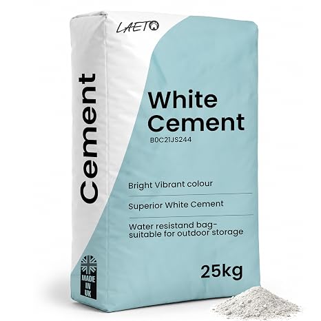 Laeto Build It White Cement Ready Mix 25kg for Pointing and Repair | Just Add Water, White Cement, For Pointing, Mortar, Screed, Render Repair, Decorative Concrete, 25kg Bag