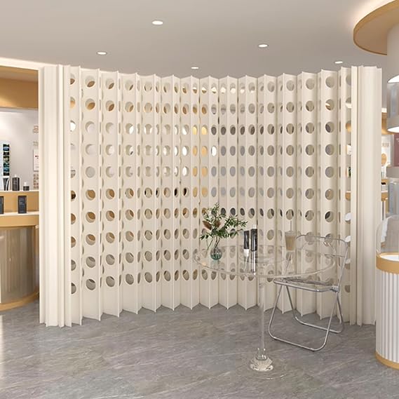 Portable Paper Room Divider Wall,Room Divider Paper Privacy Creative Screen Partition,Foldable Retractable Privacy Partition Wall for Home/Office,Indoor Freestanding Partition Deformable(200x43x220/78
