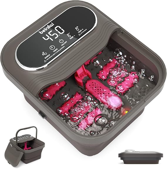 Beinilai Collapsible Foot Spa and Massager with Heater and Temp Control