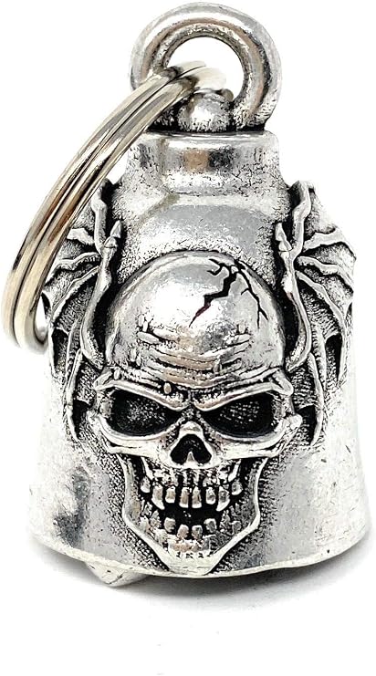 Bravo Bells Skull Batwing Motorcycle Bell - Biker Good Luck Bell