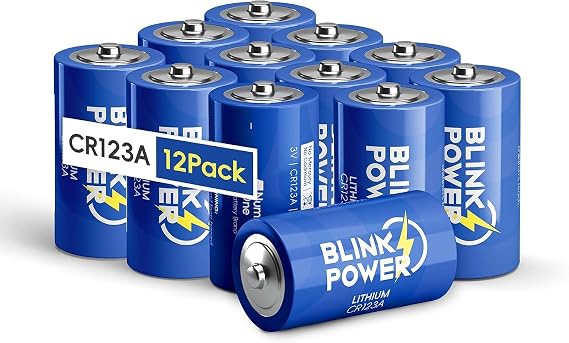Blinkspower CR123A 3V Lithium Battery 12 Pack, 1700mAh 3 Volt 123 Batteries, Longest Lasting for Flashlight and Security DeviceNon-Rechargeable