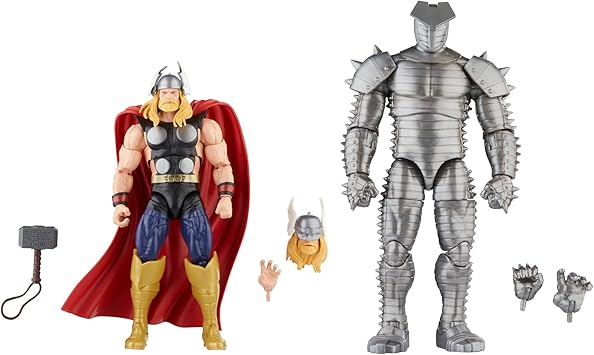 Marvel Legends Series Thor vs. Marvel's Destroyer, Avengers 60th Anniversary Collectible 6-Inch Action Figures, 5 Accessories