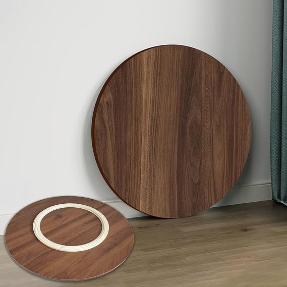 Wood Rotating Turntable,Lazy Susan Turntable Tabletop Organizer,20in 24in 28in 30in 36in 40in Rotating Plate,Round 360 Smooth Rotation Wooden Rotating Serving Tray For Dining Table(Walnut,20in)