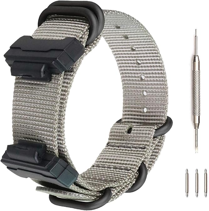 Lijinlan Strap Compatible with Casio G-Shock, Men Nylon Replacement Watch Band for G-Shock DW5600/GWM5610/DW6900/DW9052/GW100/GA100/GD120/GA400