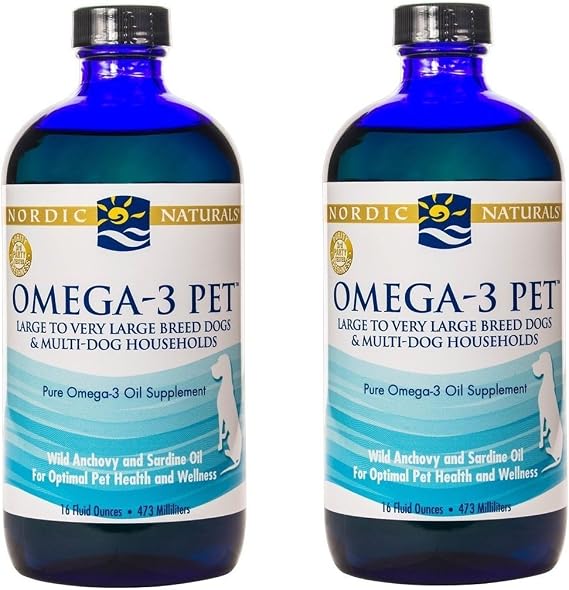 Nordic Naturals Omega-3 Pet, Unflavored - 1518 mg Omega-3 Per Teaspoon - 2 Pack - 32 oz Total - Fish Oil for Dogs with EPA & DHA - Promotes Heart, Skin, Coat, Joint, Immune Health - Non-GMO