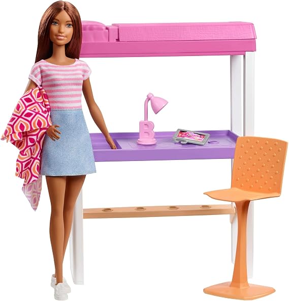 Mattel - Barbie Doll and Loft Bed Furniture Set, Brunette
