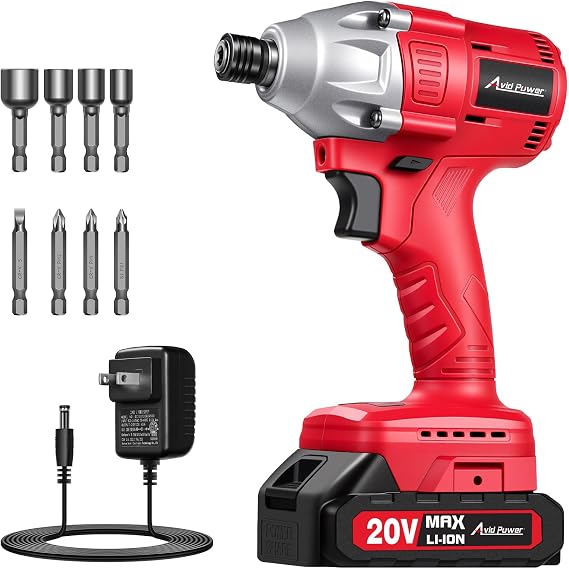 AVID POWER 20V Cordless Brushless Impact Driver Kit 1/4" 2220 in-lbs