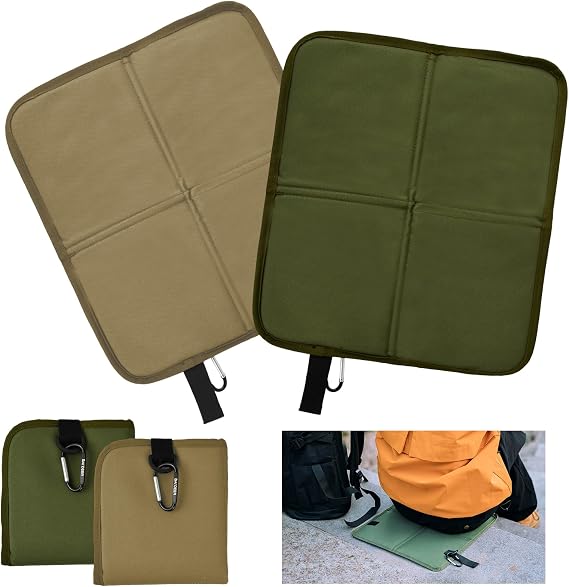 2 Pack Folding Seat Mat, Foldable Oxford Cloth Seat Pad, Waterproof & Insulated Camping Foam Sit Mat, Lightweight Portable Travel Cushion for Outdoor Hiking Picnic Park Beach Backpacking