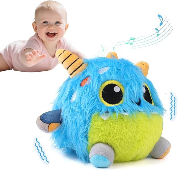 nicknack Toys for 1 2 3 Year Old Girls Boys Gifts, Crawling Monsters Baby Toys with Musical Sound, Toddler Interactive Sensory Plush Toys, Birthday Present Gifts for Kids 1 2 3 Years Old Boys Girls