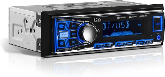 BOSS Audio Systems 611UAB Single DIN Bluetooth Car Stereo, AUX Input, USB