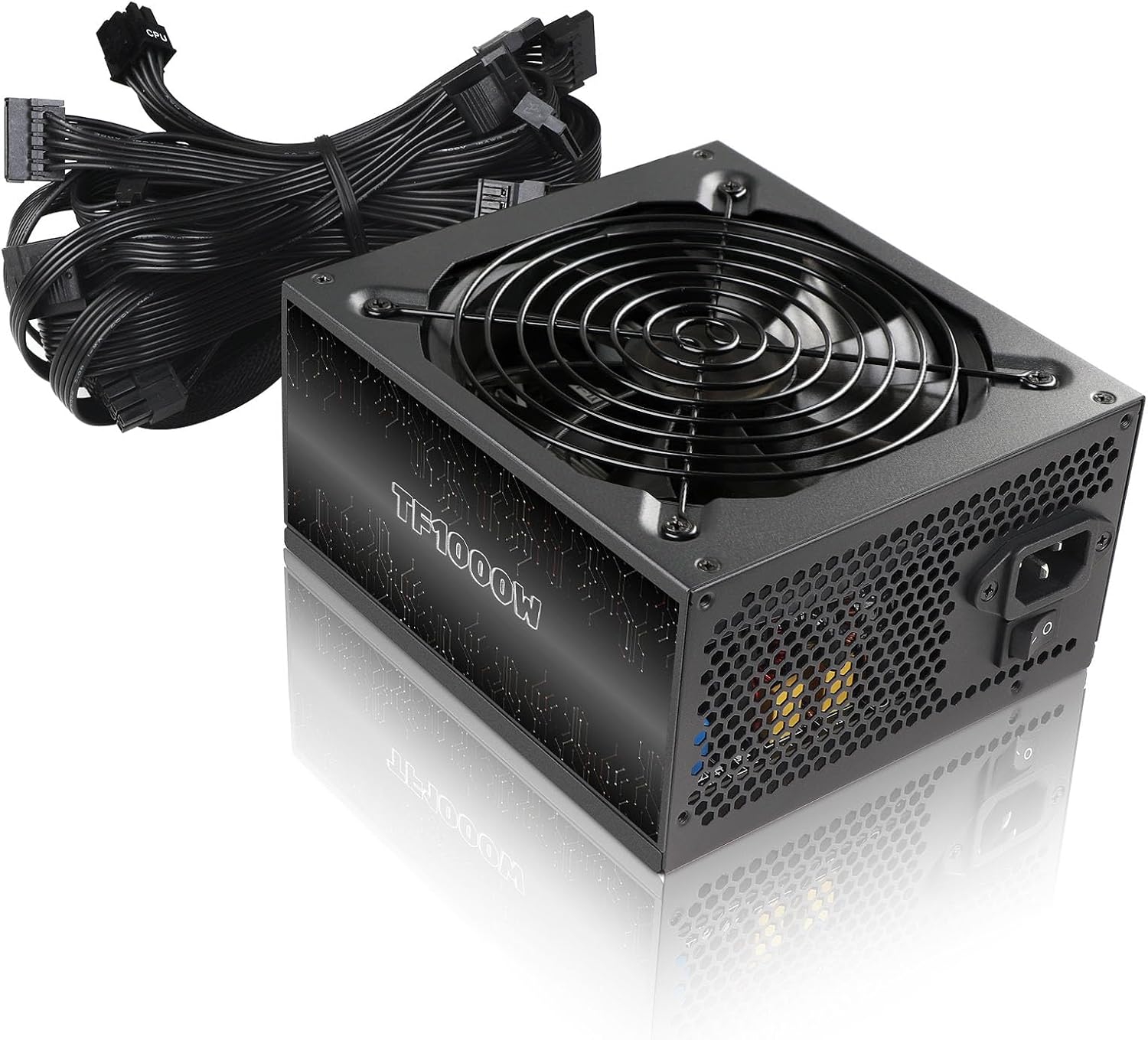 1000W Power Supply 80 Plus Gold Full Voltage 110-230V Active PFC Gaming PSU Non Modular Design Standard ATX Computer Power Supplies with 140MM Ultra Quiet Cooling Fan for Desktop PC Server