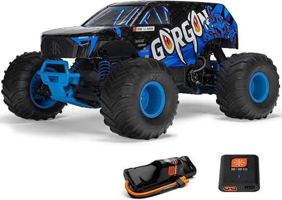 ARRMA RC Truck 1/10 Gorgon 2 Wheel Drive RTR Brushed Monster Truck Battery & Charger Included Blue ARA3230ST5