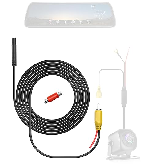 RCA Plug to 4PIN Adapter Cable, 4Ft Connector Backup Camera to Dashcam Cord | Backup Camera Video Cable CVBS RCA Male Connector to 4P Female Adapter Wire,Rear View Camera Video to Mirror Cam Cable