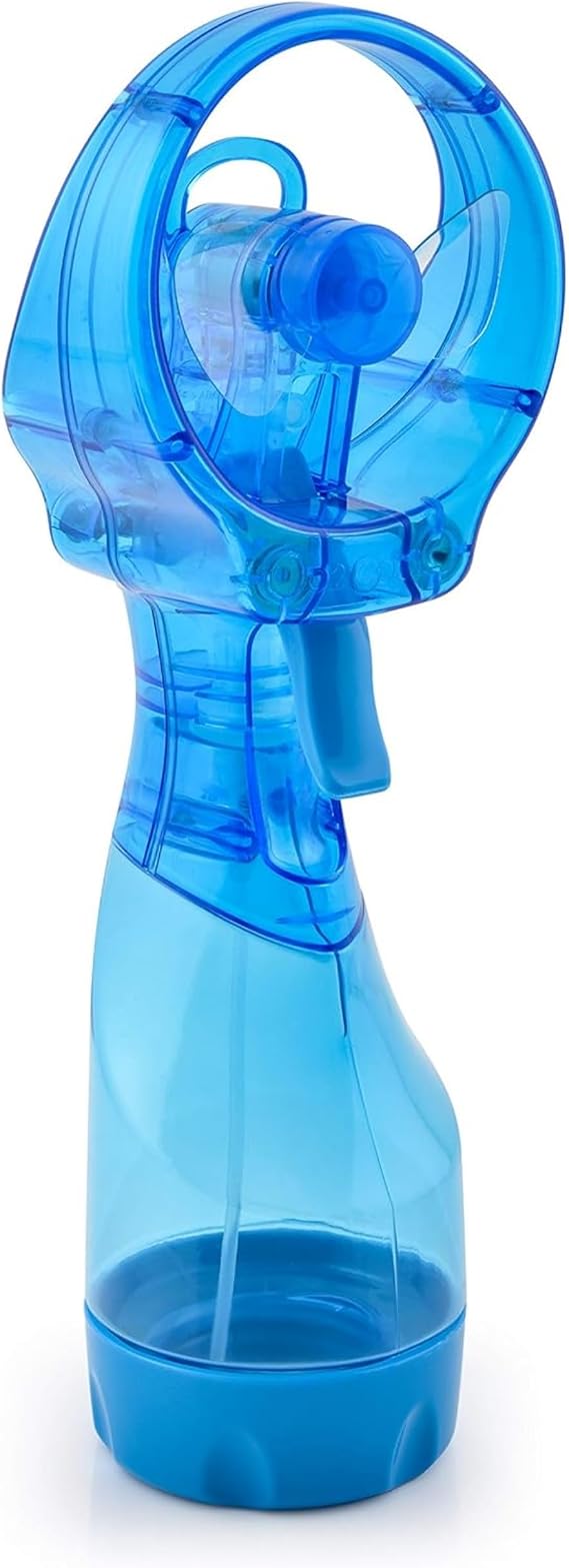 O2COOL Deluxe Handheld Battery Powered Water Misting Fan (Light Blue)