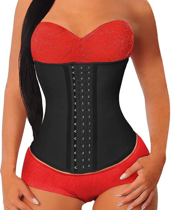 YIANNA Waist Trainer for Women Latex Steel Boned Corset Sport Tummy Control Body Shaper Cincher