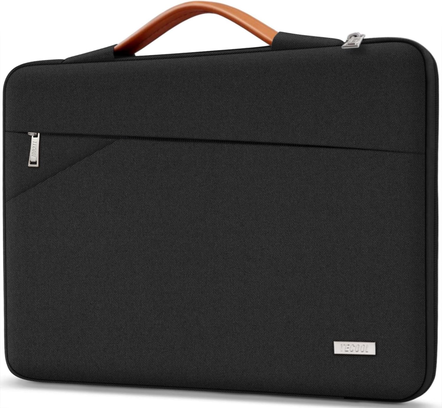 TECOOL 15.6 Inch Laptop Sleeve Protective Case for 15-15.6 Inch Lenovo Thinkpad Ideapad Acer ASUS Dell HP Notebook Chromebook, Waterproof Computer Case Bag with Handle and Pockets, Black