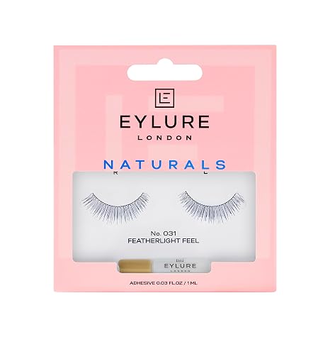 Eylure Naturals False Eyelashes, Style No. 031, Reusable, Adhesive Included, 1 Pair