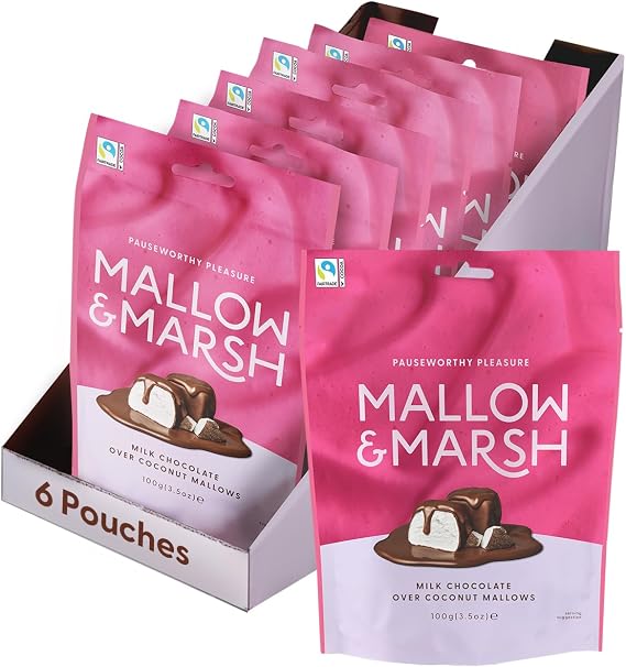 Mallow & Marsh Milk Chocolate over Coconut Marshmallow Sharing Pouch (6 x 100g)