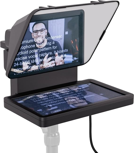 Elgato Prompter, Teleprompter with Built-in Screen | Drag-and-drop display, Supports DSLR, webcam, smartphone, Read chat or scripts, Works with Mac, PC, Stream Deck