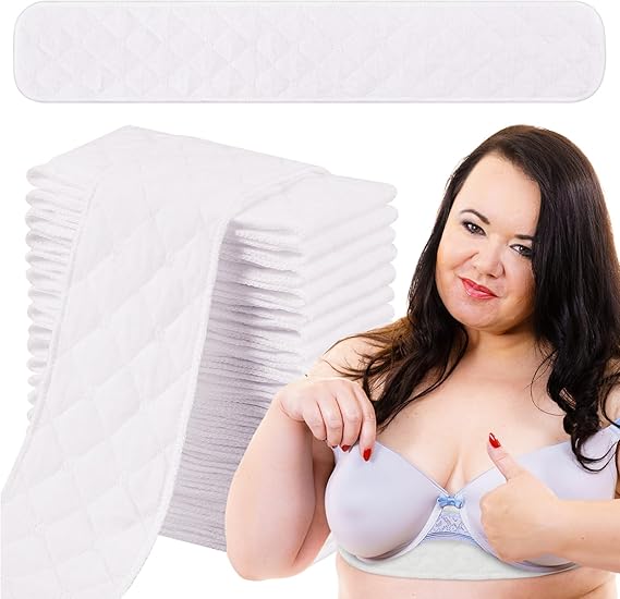 16 Pack Bra Liners Under Breast Sweat Absorber Pads Under Bra Sweat Liners to Absorb Sweats Under Cotton Pads