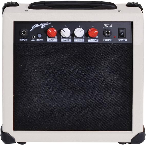 20W Portable Guitar Amplifier for Electric and Electro Acoustic Guitars (White)